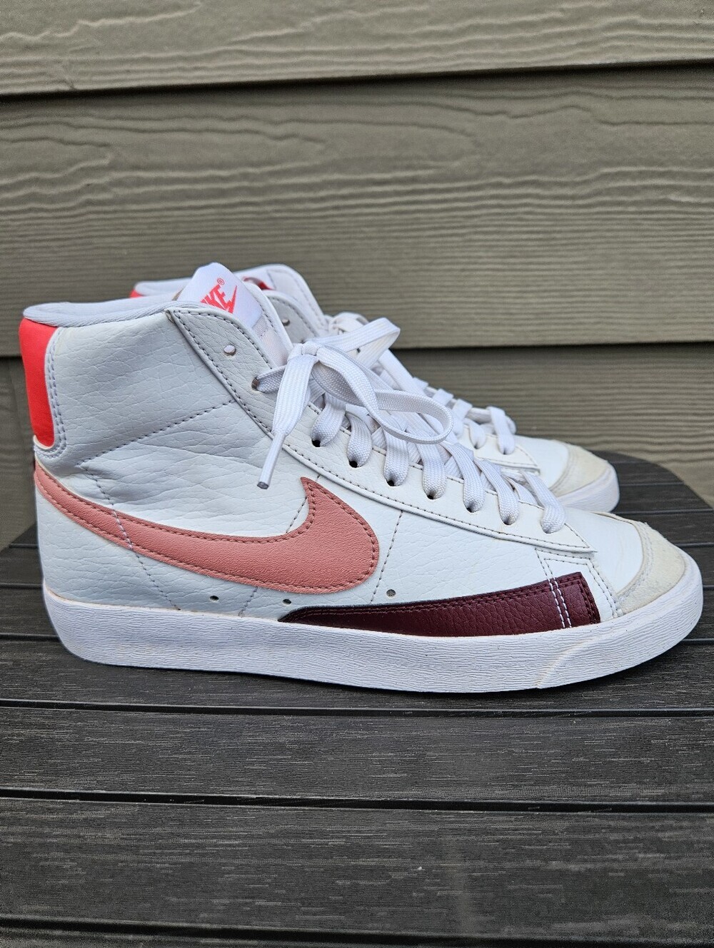 Nike BLAZER MID '77 NEXT NATURE WHITE RED STARDUST Sneakers Womens Size 8 Shoes